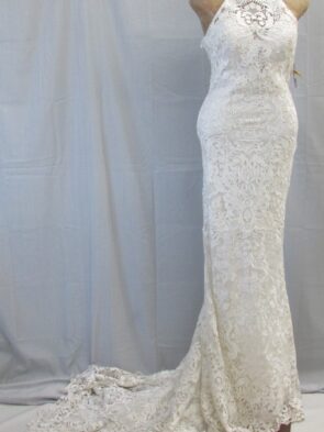 Morilee by Madeline Gardener Ivory Lace Gown Size 10 - damaged