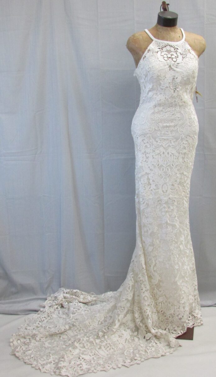 Morilee by Madeline Gardener Ivory Lace Gown Size 10 - damaged