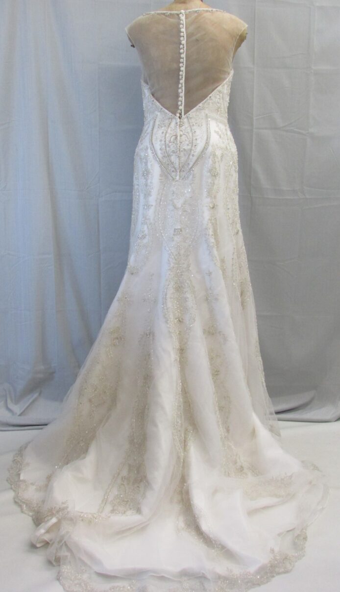 Casablanca Bridal "Lavender" Candlelight Ivory Silver Beaded Gown Size 12 - Image 2