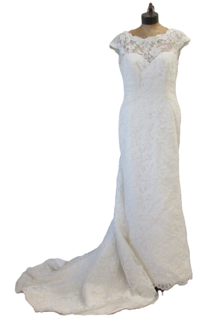 Morilee by Madeline Gardener Silver Lace Gown Size 16