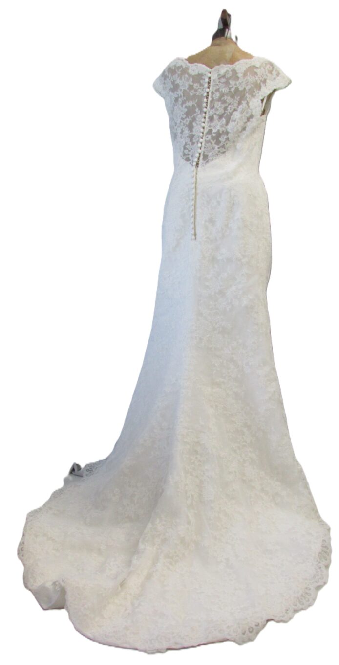 Morilee by Madeline Gardener Silver Lace Gown Size 16 - Image 2