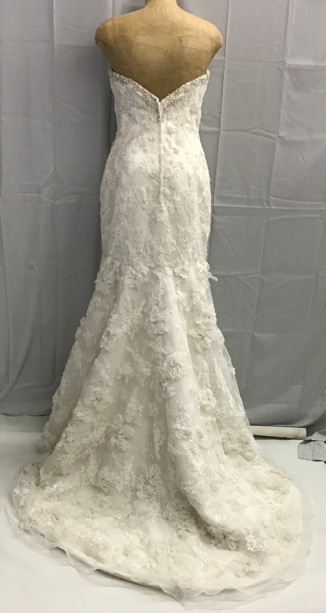 Rapsody Women Bridal Gown White Lace Beaded Gown Size 10 - Image 2