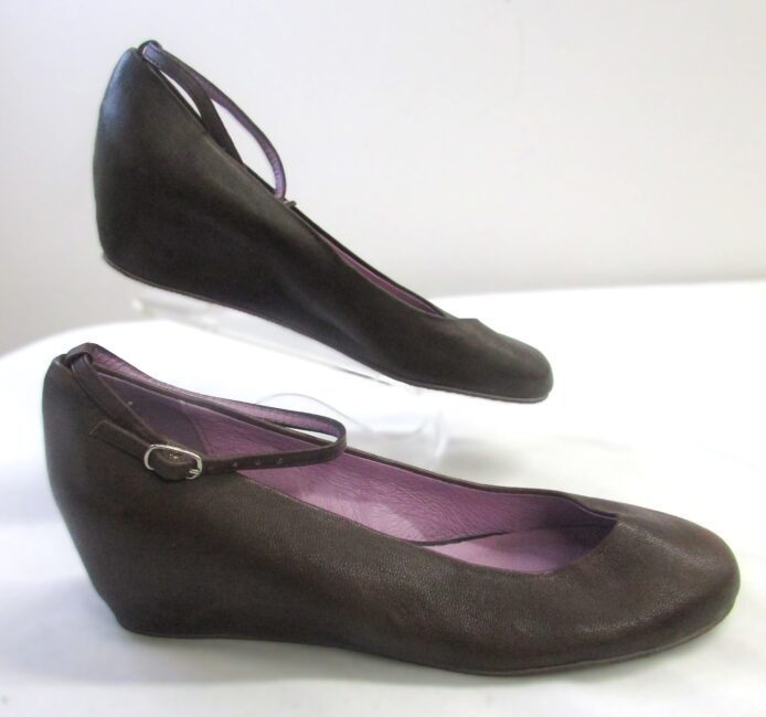 Jeffrey Campbell California Brown Baby Doll Wedge Heel Shoe Size 7 - Image 5