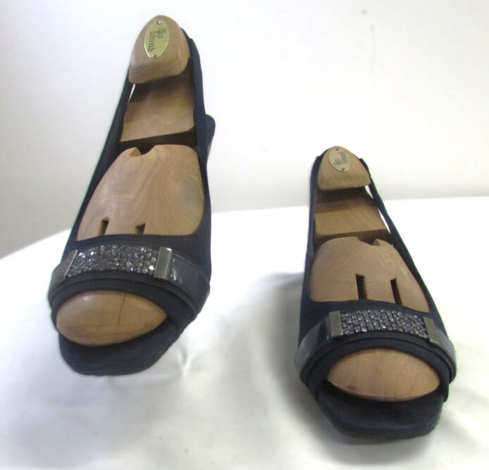 Anne Klein Sport Women Navy Blue Wedge Open Toe Sandal Size 11 - Image 2