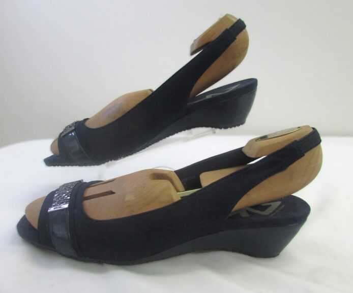 Anne Klein Sport Women Navy Blue Wedge Open Toe Sandal Size 11 - Image 3