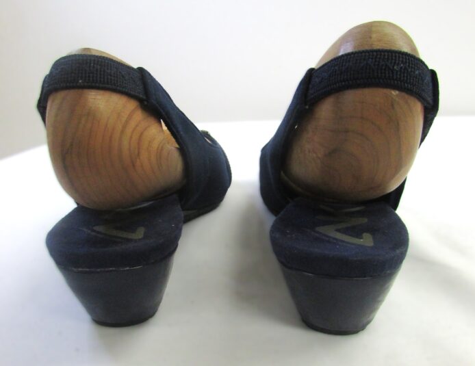 Anne Klein Sport Women Navy Blue Wedge Open Toe Sandal Size 11 - Image 6