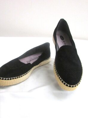 Dr. Scholls Shoes, Foam Technology Black Suede w Wicker Platform Size 8