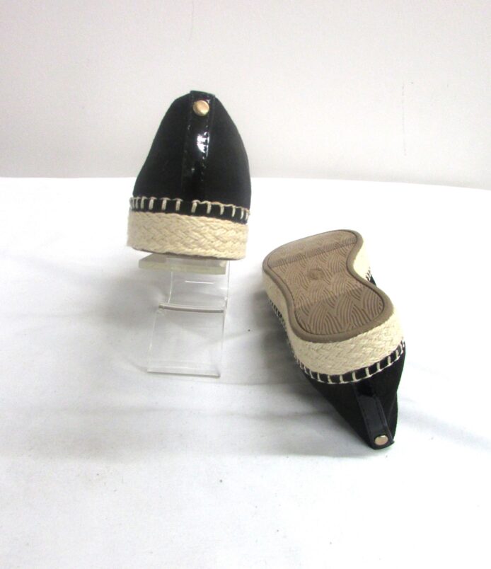 Dr. Scholls Shoes, Foam Technology Black Suede w Wicker Platform Size 8 - Image 5