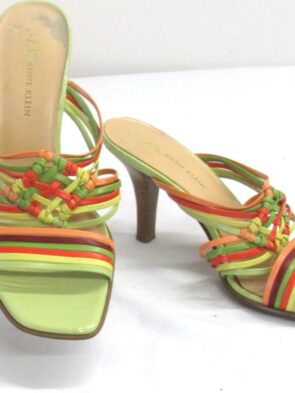 AK Anne Klein Vintage Multi-color Strappy Slip-On Mules Size 6