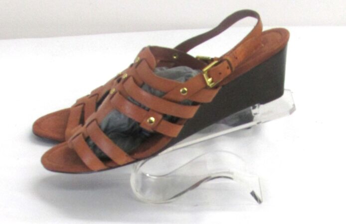 Lauren by Ralph Lauren Brown Women's Lucetta Wedge Sandals Size 9 - Image 3