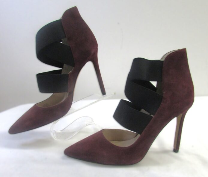 Vince Camuto "VC Nigel" Burgundy and Black Strappy Heels Size 6.5 - Image 3