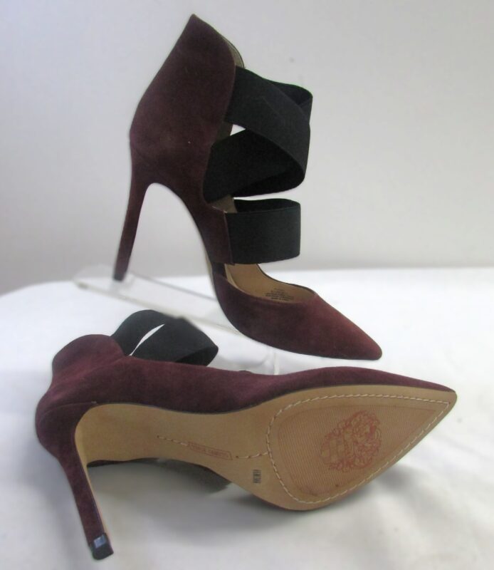 Vince Camuto "VC Nigel" Burgundy and Black Strappy Heels Size 6.5 - Image 6