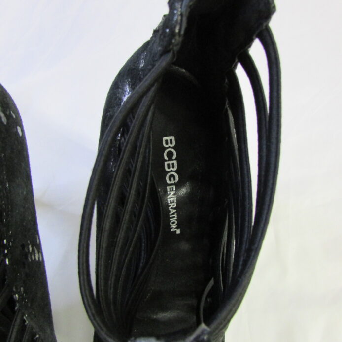 BCBGeneration Women's Black Strappy Open Toe Heels Size 7 - Image 4