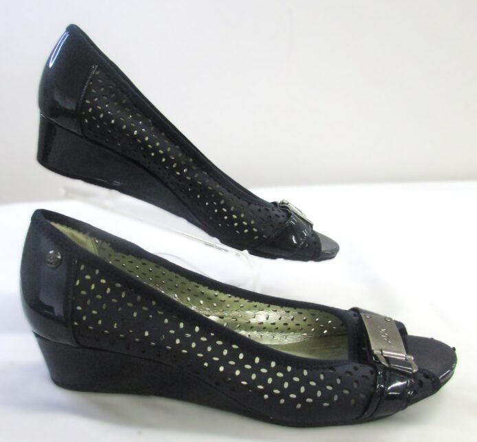 Anne Klein Sport Women Navy Blue Wedge Open Toe Shoe Size 7.5 - Image 5