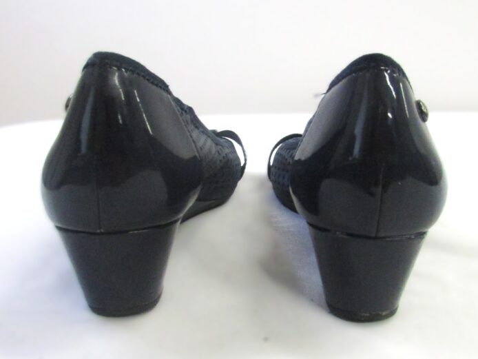 Anne Klein Sport Women Navy Blue Wedge Open Toe Shoe Size 7.5 - Image 6