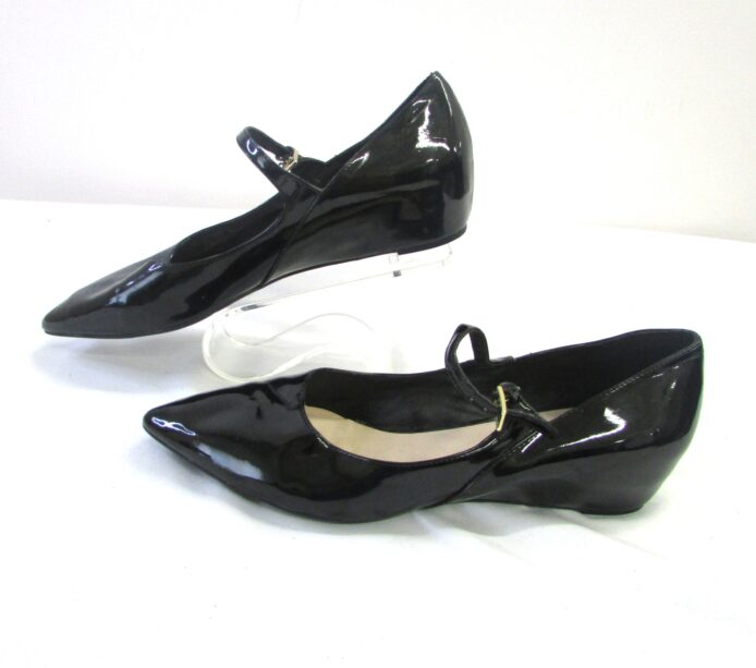 Franco Sarto Women's Black Patent Leather Baby Doll Wedge Heel Size 10 - Image 2