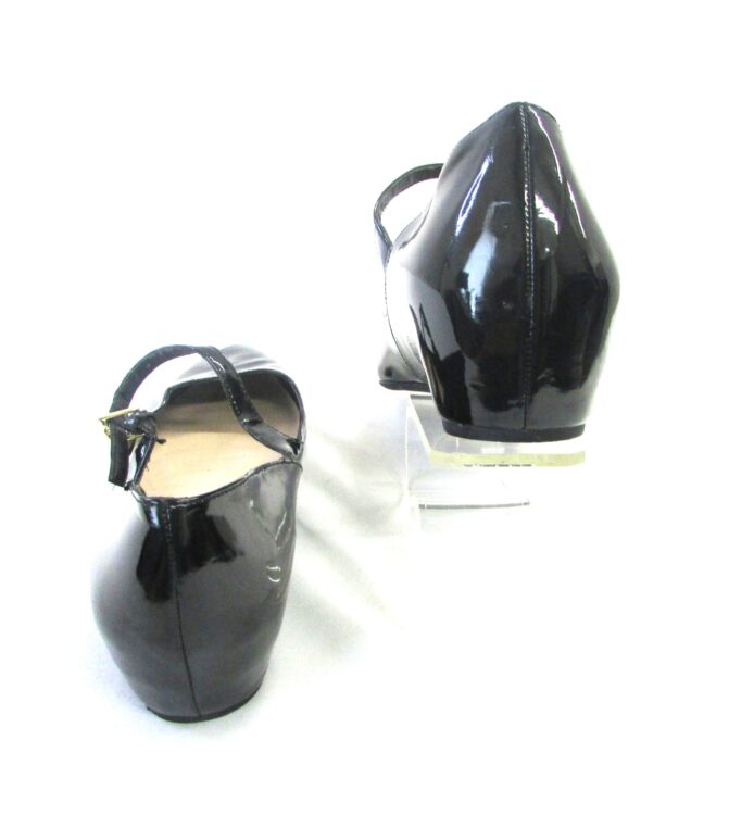 Franco Sarto Women's Black Patent Leather Baby Doll Wedge Heel Size 10 - Image 3