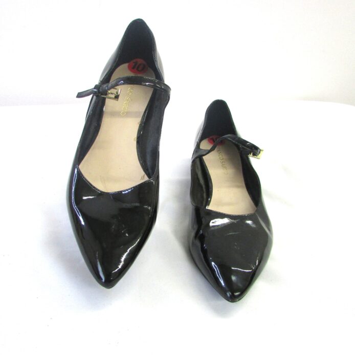 Franco Sarto Women's Black Patent Leather Baby Doll Wedge Heel Size 10 - Image 5