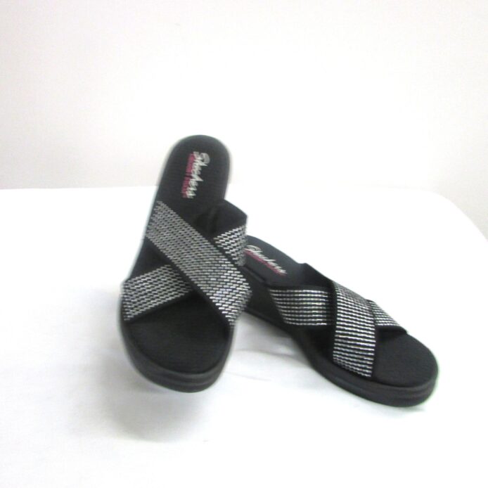 Skecher Memory Foam Strappy Wedge Sandal w Studs Size 10