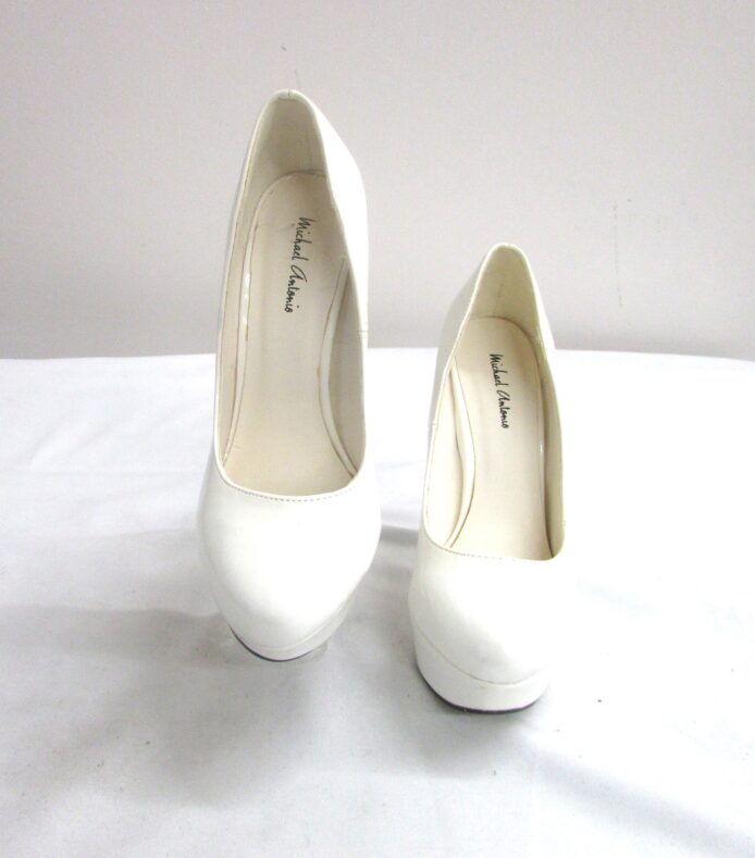 Michael Antonio White Patent Leather Platform Slim Heel Size 6.5 - Image 2