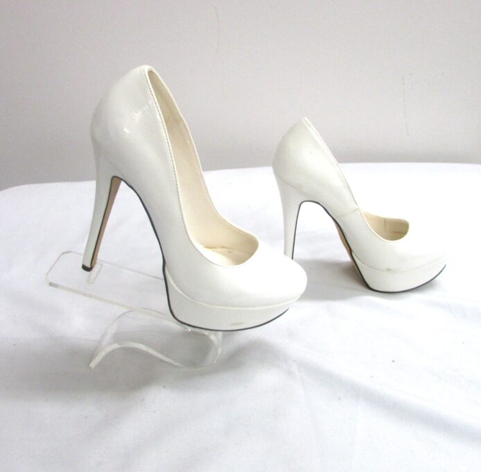 Michael Antonio White Patent Leather Platform Slim Heel Size 6.5 - Image 3