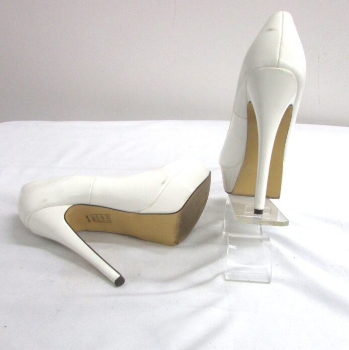 Michael Antonio White Patent Leather Platform Slim Heel Size 6.5 - Image 5