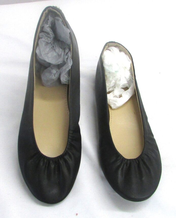 New York and Company Women's Black Faux Leather Slip-On Flats Size 10 - Image 2
