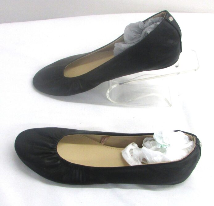 New York and Company Women's Black Faux Leather Slip-On Flats Size 10 - Image 3
