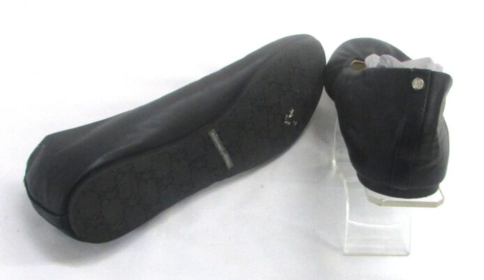 New York and Company Women's Black Faux Leather Slip-On Flats Size 10 - Image 5