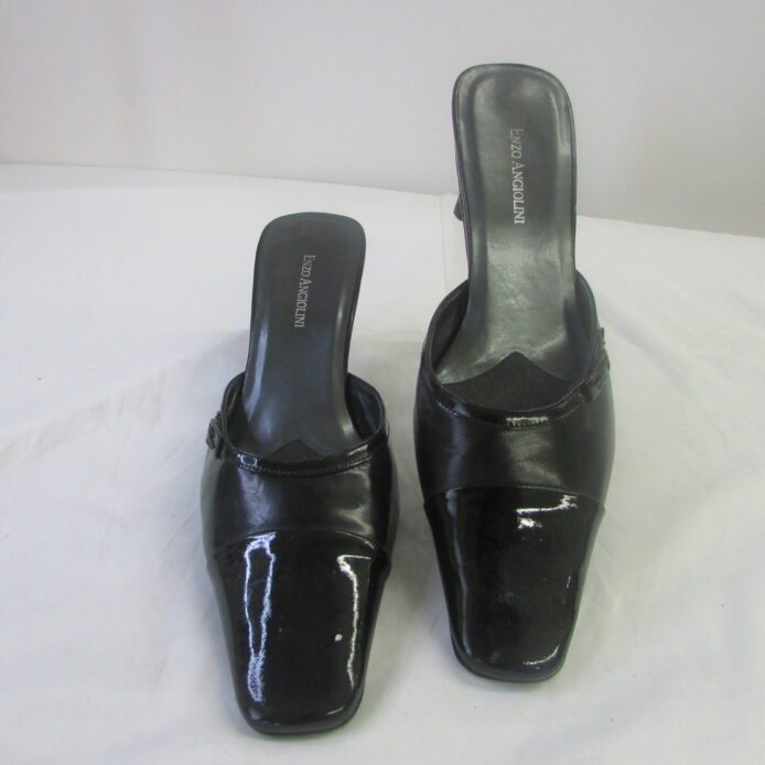 Enzo Angiolini Women's Black Patent Leather Slip-on Mules Size 10 - Image 2