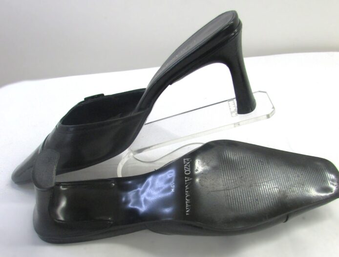 Enzo Angiolini Women's Black Patent Leather Slip-on Mules Size 10 - Image 6