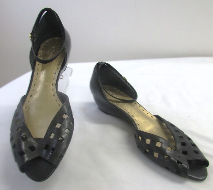 BCBGirls Black Fashion Cutout Wedge Shoe Size 10