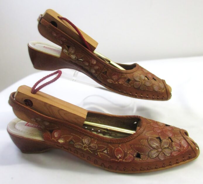 Pikolino's Women's Tan Floral Leather Slingback Sandal Size 42 - Image 6