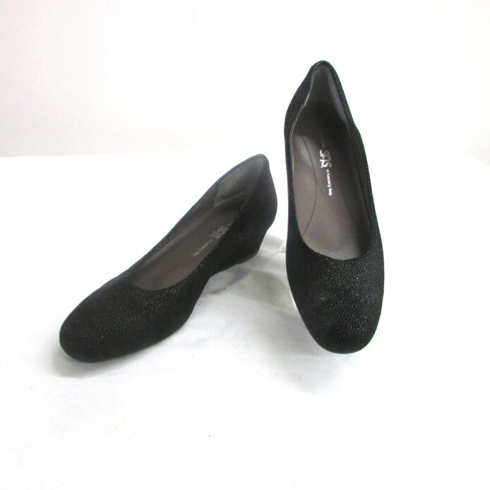 SAS Black Fabric Wedge Heel Slip-on Pump Size 8.5N