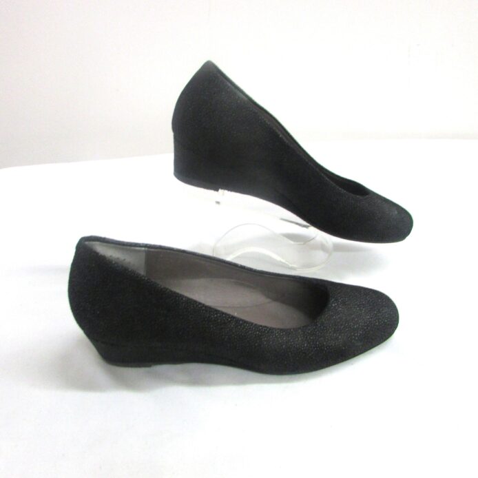 SAS Black Fabric Wedge Heel Slip-on Pump Size 8.5N - Image 3
