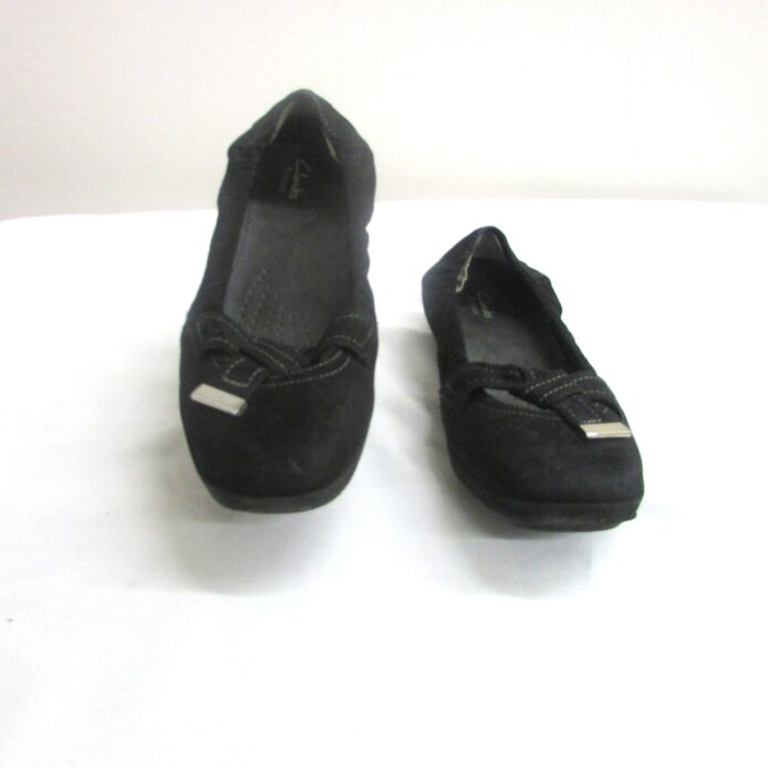 Clarks Artisan Black Suede Slip-on Comfort Shoe Size 9.5 - Image 2
