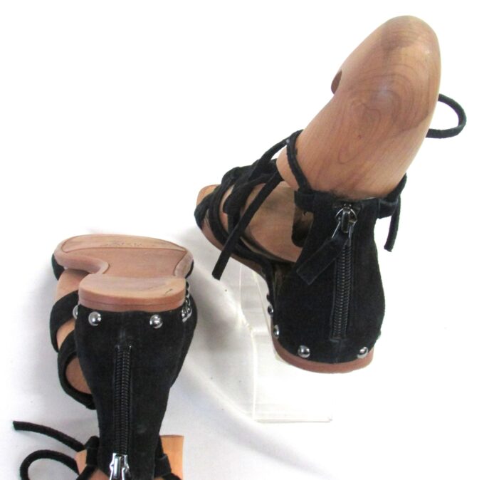 Sarto Franco Sarto Women Black Strappy Suede Sandal, Lace Up w Zipper Back Size 6.5 - Image 5