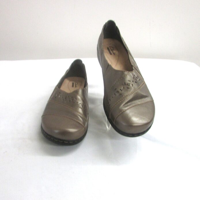 Clarks Collection Bronze Leather Slip-on Loafers Size 9W - Image 2