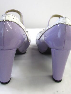 Unbranded Lilac White Patent Leather Pumps w Bow Size 47