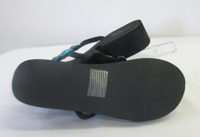 West Loop Women's Thong Sandal w Teal Accent Beading Size 9/10 - Image 4