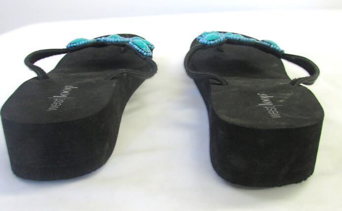 West Loop Women's Thong Sandal w Teal Accent Beading Size 9/10 - Image 6