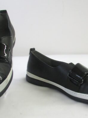 Adrienne Vittadini Black Patent Leather Slip-On Comfort Shoes Size 8.5