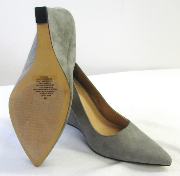 Express Women's Gray Slip-On Wedge Heels, Pointy-Toe Size 10 - Image 5