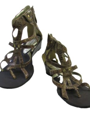 Steve Madden Animal Print Strappy Wedge Sandal Size 11