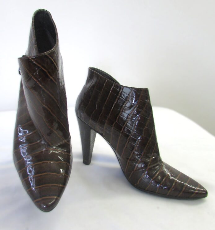 Via Spiga Brown Patent Leather Ankle Boots Size 7