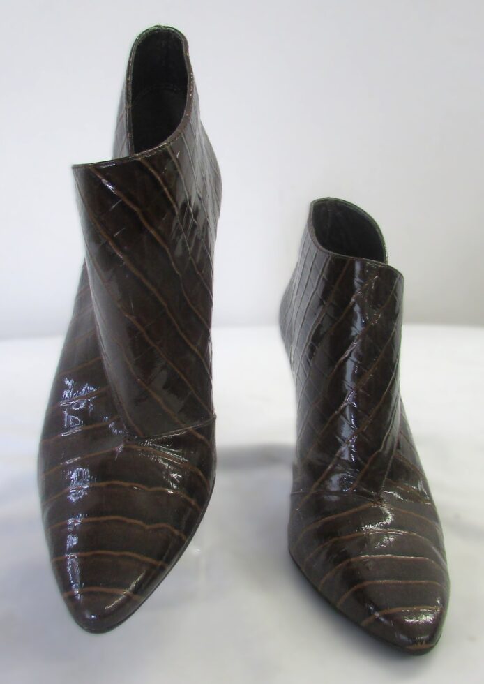 Via Spiga Brown Patent Leather Ankle Boots Size 7 - Image 2