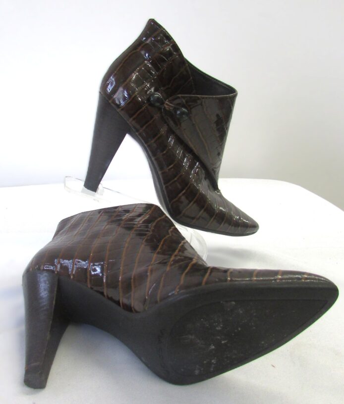 Via Spiga Brown Patent Leather Ankle Boots Size 7 - Image 5