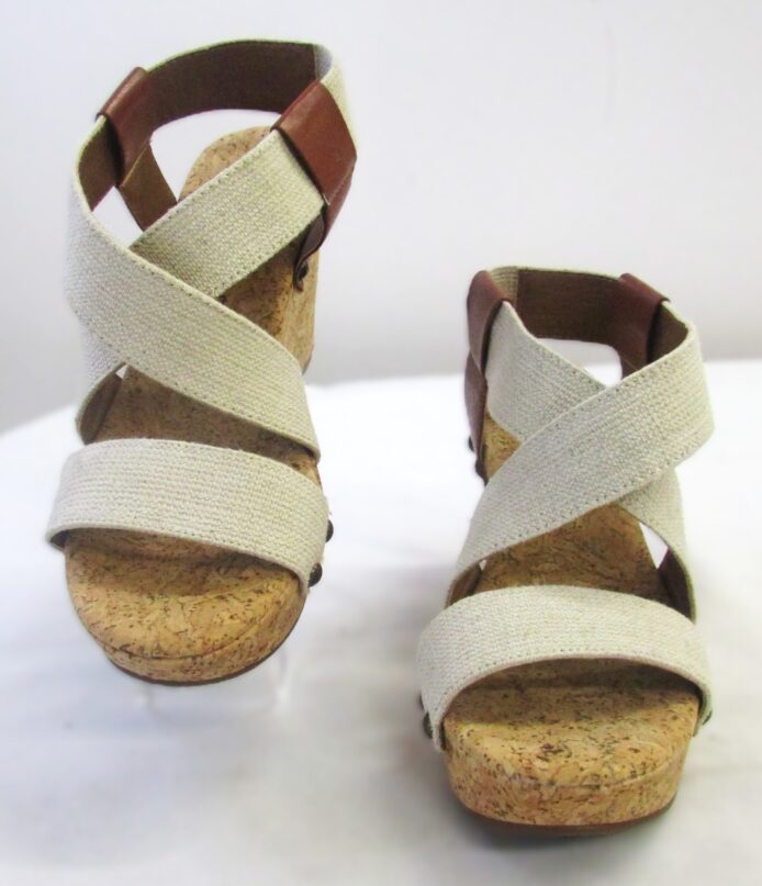 Lucky Brand Women's Tan Cork Wedge Strappy Sandal Size 7 - Image 2