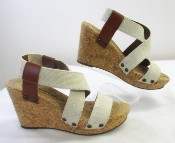 Lucky Brand Women's Tan Cork Wedge Strappy Sandal Size 7 - Image 4