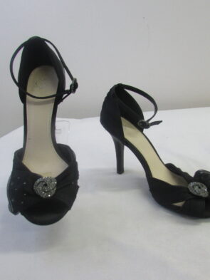 Unbranded Women's Black Open Toe Evening Heel w Ankle Strap Size 8
